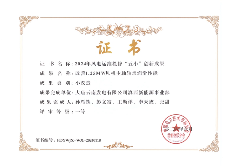 3《改善1.25MW风机主轴轴承润滑性能》获得中国电力技术市场协会一等奖_副本.jpg